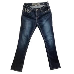 Hydraulic lola micro boot detailed stiching and embelishment medium wash sz13/14